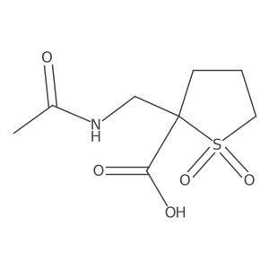 2-(Acetamidomethyl)-1,1-dioxo-1lambda6-thiolane-2-carboxylic acid结构式