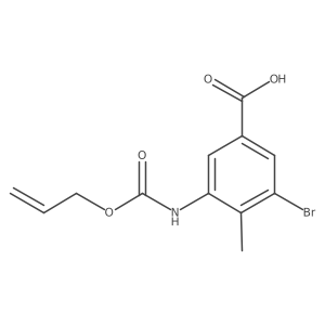 3-Bromo-4-methyl-5-{[(prop-2-en-1-yloxy)carbonyl]amino}benzoic acid结构式