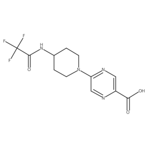 5-[4-(2,2,2-Trifluoroacetamido)piperidin-1-yl]pyrazine-2-carboxylic acid Structure