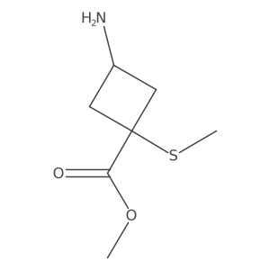 Methyl 3-amino-1-(methylthio)cyclobutane-1-carboxylate Structure