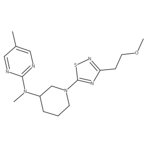 N-{1-[3-(2-methoxyethyl)-1,2,4-thiadiazol-5-yl]piperidin-3-yl}-N,5-dimethylpyrimidin-2-amine结构式