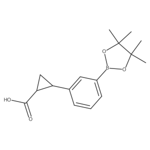 2-[3-(4,4,5,5-Tetramethyl-1,3,2-dioxaborolan-2-yl)phenyl]cyclopropanecarboxylic acid结构式