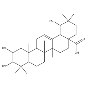 (1S,4aR,6aR,6aS,6bR,8aR,10S,11R,12aR,14bS)-1,10,11-trihydroxy-2,2,6a,6b,9,9,12a-heptamethyl-1,3,4,5,6,6a,7,8,8a,10,11,12,13,14b-tetradecahydropicene-4a-carboxylic acid Structure