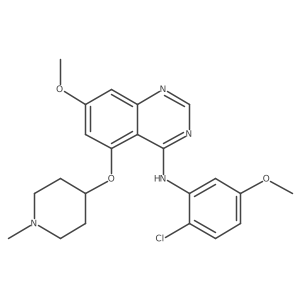 N-(2-chloro-5-methoxyphenyl)-7-methoxy-5-[(1-methylpiperidin-4-yl)oxy]quinazolin-4-amine Structure