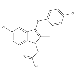 5-Chloro-3-[(4-chlorophenyl)thio]-2-methyl-1h-indole-1-acetic acid Structure