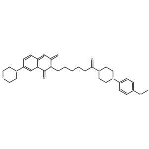 3-{6-[4-(4-Methoxyphenyl)piperazin-1-yl]-6-oxohexyl}-6-(morpholin-4-yl)-2-sulfanylidene-1,2,3,4-tetrahydroquinazolin-4-one Structure
