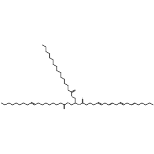 1-[[(1-Oxohexadecyl)oxy]methyl]-2-[[(9Z)-1-oxo-9-octadecen-1-yl]oxy]ethyl (5Z,8Z,11Z,14Z)-5,8,11,14-eicosatetraenoate Structure