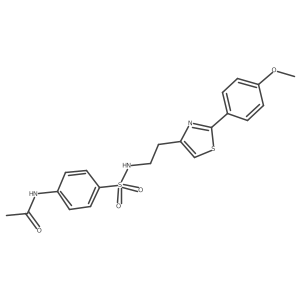 N-(4-(N-(2-(2-(4-methoxyphenyl)thiazol-4-yl)ethyl)sulfamoyl)phenyl)acetamide结构式