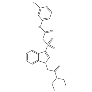 2-(3-((2-((3-chlorophenyl)amino)-2-oxoethyl)sulfonyl)-1H-indol-1-yl)-N,N-diethylacetamide结构式
