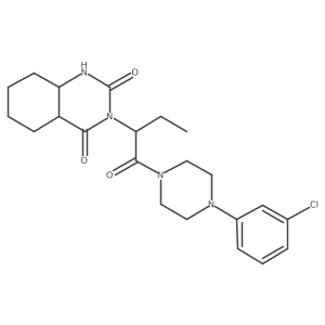 3-[1-[4-(3-chlorophenyl)piperazin-1-yl]-1-oxobutan-2-yl]-4a,5,6,7,8,8a-hexahydro-1H-quinazoline-2,4-dione结构式