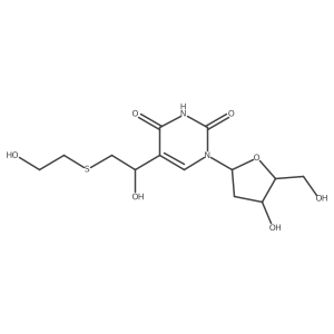 2'-Deoxy-5-{1-hydroxy-2-[(2-hydroxyethyl)sulfanyl]ethyl}uridine结构式