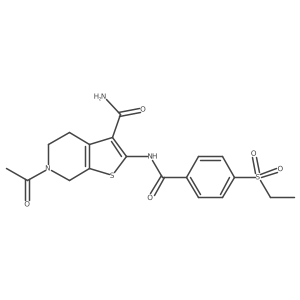 6-Acetyl-2-(4-(ethylsulfonyl)benzamido)-4,5,6,7-tetrahydrothieno[2,3-c]pyridine-3-carboxamide结构式
