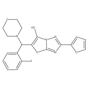 5-[(2-Fluorophenyl)(morpholin-4-yl)methyl]-2-(furan-2-yl)-[1,2,4]triazolo[3,2-b][1,3]thiazol-6-ol结构式