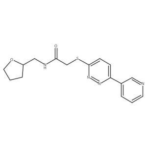 2-((6-(pyridin-3-yl)pyridazin-3-yl)thio)-N-((tetrahydrofuran-2-yl)methyl)acetamide Structure