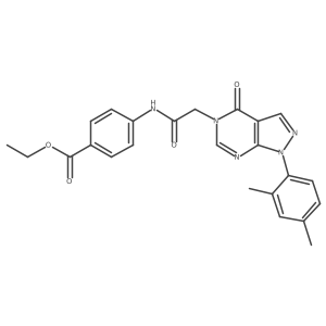 ethyl 4-(2-(1-(2,4-dimethylphenyl)-4-oxo-1H-pyrazolo[3,4-d]pyrimidin-5(4H)-yl)acetamido)benzoate Structure