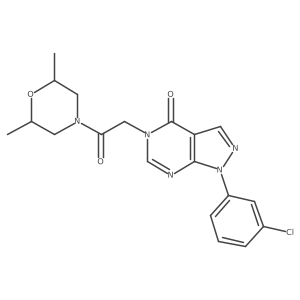 1-(3-chlorophenyl)-5-(2-(2,6-dimethylmorpholino)-2-oxoethyl)-1H-pyrazolo[3,4-d]pyrimidin-4(5H)-one结构式