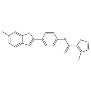4-methyl-N-[4-(6-methyl-1,3-benzothiazol-2-yl)phenyl]-1,2,3-thiadiazole-5-carboxamide Structure