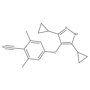 4-[(3,5-dicyclopropyl-1H-pyrazol-4-yl)oxy]-2,6-dimethylbenzonitrile Structure