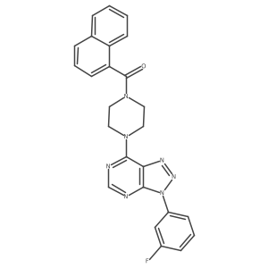(4-(3-(3-fluorophenyl)-3H-[1,2,3]triazolo[4,5-d]pyrimidin-7-yl)piperazin-1-yl)(naphthalen-1-yl)methanone结构式