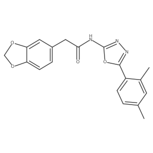 2-(benzo[d][1,3]dioxol-5-yl)-N-(5-(2,4-dimethylphenyl)-1,3,4-oxadiazol-2-yl)acetamide Structure