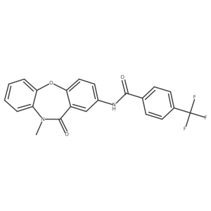 N-(10-methyl-11-oxo-10,11-dihydrodibenzo[b,f][1,4]oxazepin-2-yl)-4-(trifluoromethyl)benzamide结构式