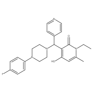 1-ethyl-3-((4-(4-fluorophenyl)piperazin-1-yl)(pyridin-4-yl)methyl)-4-hydroxy-6-methylpyridin-2(1H)-one结构式