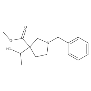 1-Benzyl-3-(1-hydroxy-ethyl)-pyrrolidine-3-carboxylic acid methyl ester结构式