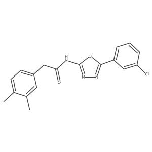 N-[5-(3-chlorophenyl)-1,3,4-oxadiazol-2-yl]-2-(3,4-dimethylphenyl)acetamide结构式