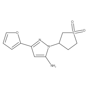 1-(1,1-dioxidotetrahydrothien-3-yl)-3-(2-furyl)-1H-pyrazol-5-amine Structure