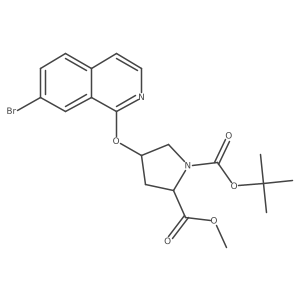 1-tert-butyl 2-methyl (2S,4R)-4-[(7-bromoisoquinolin-1-yl)oxy]pyrrolidine-1,2-dicarboxylate Structure
