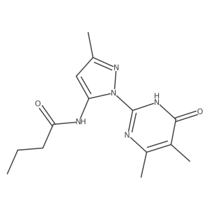 N-(1-(4,5-dimethyl-6-oxo-1,6-dihydropyrimidin-2-yl)-3-methyl-1H-pyrazol-5-yl)butyramide结构式