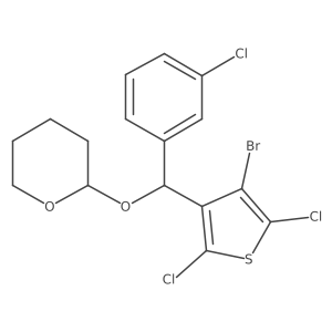2-[(4-bromo-2,5-dichloro-3-thienyl)(3-chlorophenyl)methoxy]tetrahydro-2H-pyran Structure