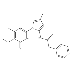 N-(1-(5-ethyl-4-methyl-6-oxo-1,6-dihydropyrimidin-2-yl)-3-methyl-1H-pyrazol-5-yl)-2-phenylacetamide Structure