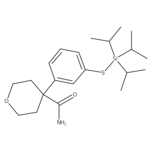 4-(3-(triisopropylsilylthio)phenyl)tetrahydro-2H-pyran-4-carboxamide Structure