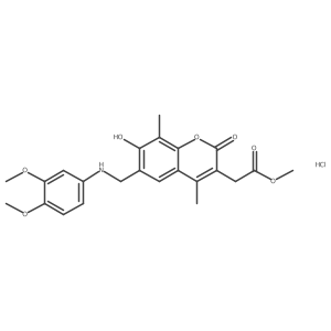 Methyl 2-[6-[(3,4-dimethoxyanilino)methyl]-7-hydroxy-4,8-dimethyl-2-oxochromen-3-yl]acetate;hydrochloride结构式