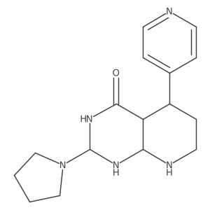 5-pyridin-4-yl-2-pyrrolidin-1-yl-2,3,4a,5,6,7,8,8a-octahydro-1H-pyrido[2,3-d]pyrimidin-4-one结构式
