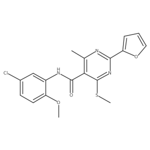 COc1ccc(Cl)cc1NC(=O)c1c(C)nc(-c2ccco2)nc1SC结构式