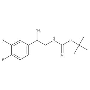 tert-butyl N-[2-amino-2-(4-fluoro-3-methylphenyl)ethyl]carbamate结构式