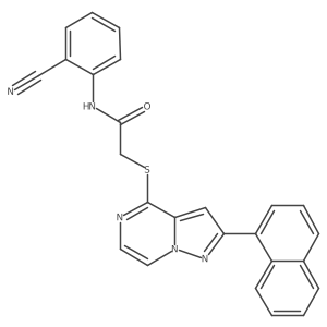 N-(2-cyanophenyl)-2-{[2-(naphthalen-1-yl)pyrazolo[1,5-a]pyrazin-4-yl]sulfanyl}acetamide Structure
