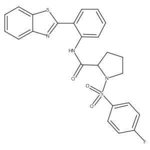 N-(2-(benzo[d]thiazol-2-yl)phenyl)-1-((4-fluorophenyl)sulfonyl)pyrrolidine-2-carboxamide结构式