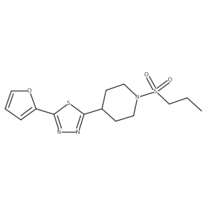 2-(Furan-2-yl)-5-(1-(propylsulfonyl)piperidin-4-yl)-1,3,4-thiadiazole结构式