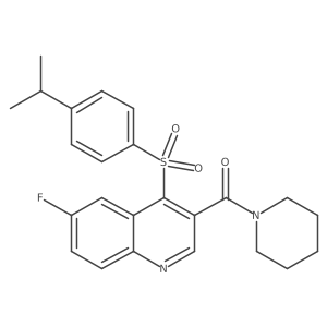 6-Fluoro-4-[(4-isopropylphenyl)sulfonyl]-3-(piperidin-1-ylcarbonyl)quinoline结构式