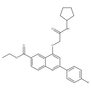 Ethyl 4-(2-(cyclopentylamino)-2-oxoethoxy)-2-(4-fluorophenyl)quinoline-6-carboxylate Structure