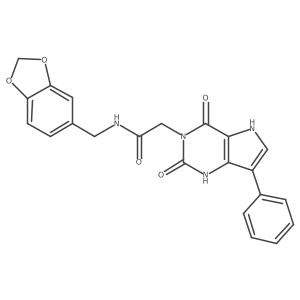 N-(1,3-benzodioxol-5-ylmethyl)-2-(2,4-dioxo-7-phenyl-1,2,4,5-tetrahydro-3H-pyrrolo[3,2-d]pyrimidin-3-yl)acetamide Structure