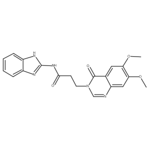 N-(1,3-dihydro-2H-benzimidazol-2-ylidene)-3-(6,7-dimethoxy-4-oxoquinazolin-3(4H)-yl)propanamide结构式