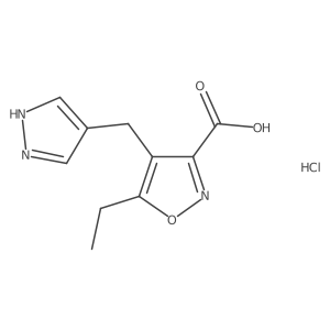 5-Ethyl-4-(1h-pyrazol-4-ylmethyl)isoxazole-3-carboxylic acid, HCl结构式