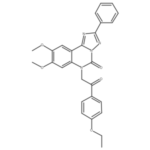 6-(2-(4-ethoxyphenyl)-2-oxoethyl)-8,9-dimethoxy-2-phenyl-[1,2,4]triazolo[1,5-c]quinazolin-5(6H)-one结构式
