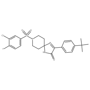 3-(4-(Tert-butyl)phenyl)-8-((3-chloro-4-fluorophenyl)sulfonyl)-1,4,8-triazaspiro[4.5]dec-3-en-2-one Structure