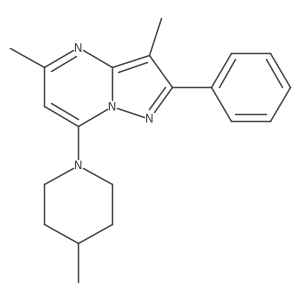 3,5-Dimethyl-7-(4-methylpiperidin-1-yl)-2-phenylpyrazolo[1,5-a]pyrimidine Structure