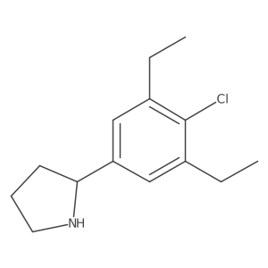 (S)-2-(4-Chloro-3,5-diethylphenyl)pyrrolidine结构式